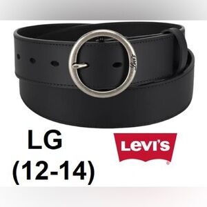 Large Women’s Levi's Black Belt with Silver Buckle